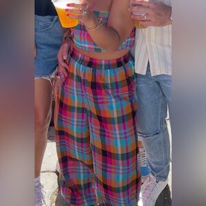 Colorful Plaid Two-Piece Set